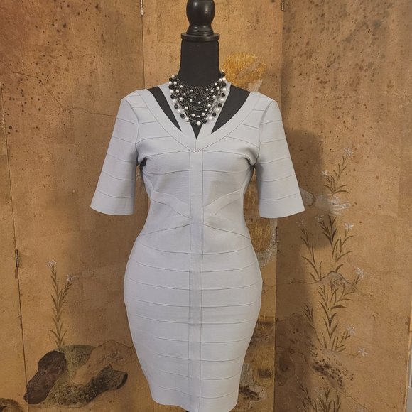 NWT Venus Bidycon Bandage Dress Silver - Figure-tracing Hour Glass - Picture 14 of 14